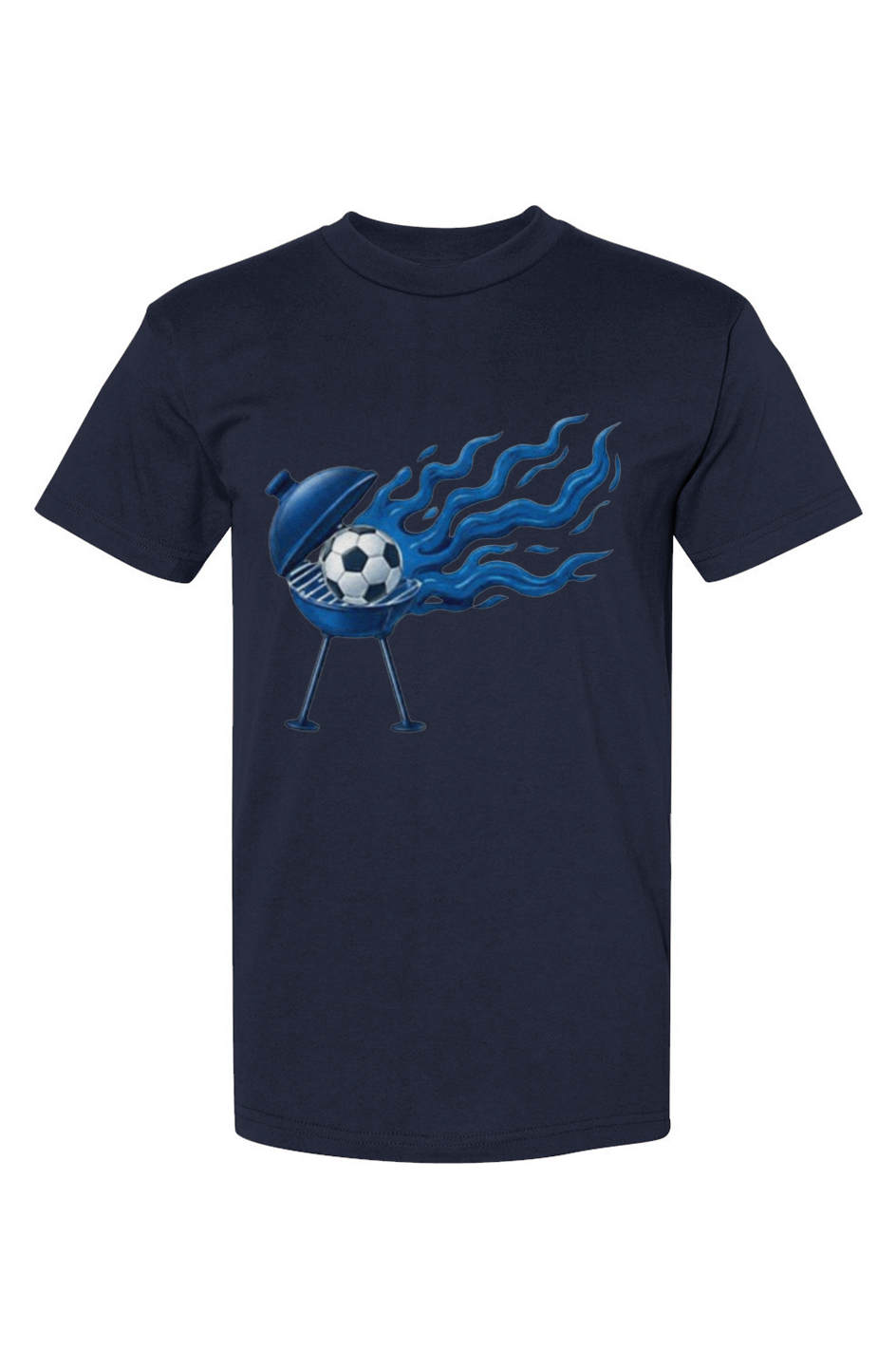Blue Steel Military Soccer Grills USA-Made Preshrunk Comfortable Cotton T-Shirt