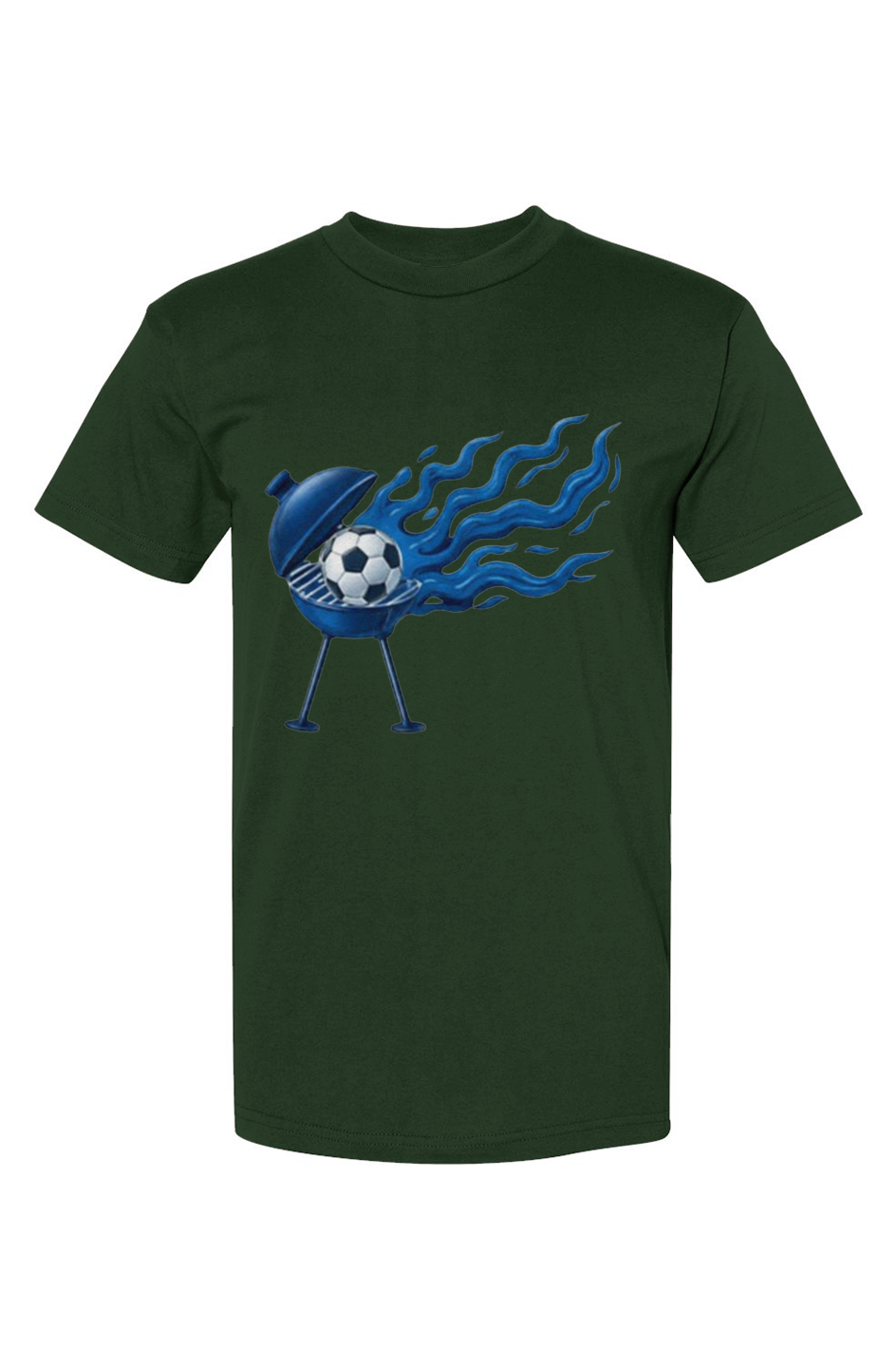 Blue Steel Military Soccer Grills USA-Made Preshrunk Comfortable Cotton T-Shirt